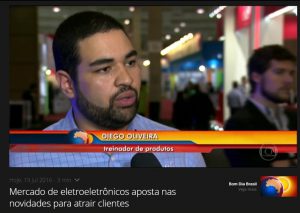 Cliente Contatto em entrevista para o Jornal Bom Dia Brasil, da Rede Globo.